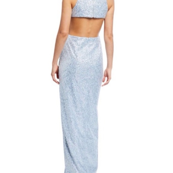 Aidan Mattox Sequin Cutout Mermaid Dress - Mist - Picture 2 of 6